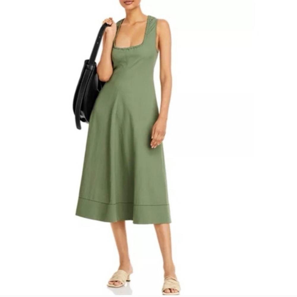 Proenza Schouler Heathered Midi Lenght Fit And Flare Sage Green Dress Size 6